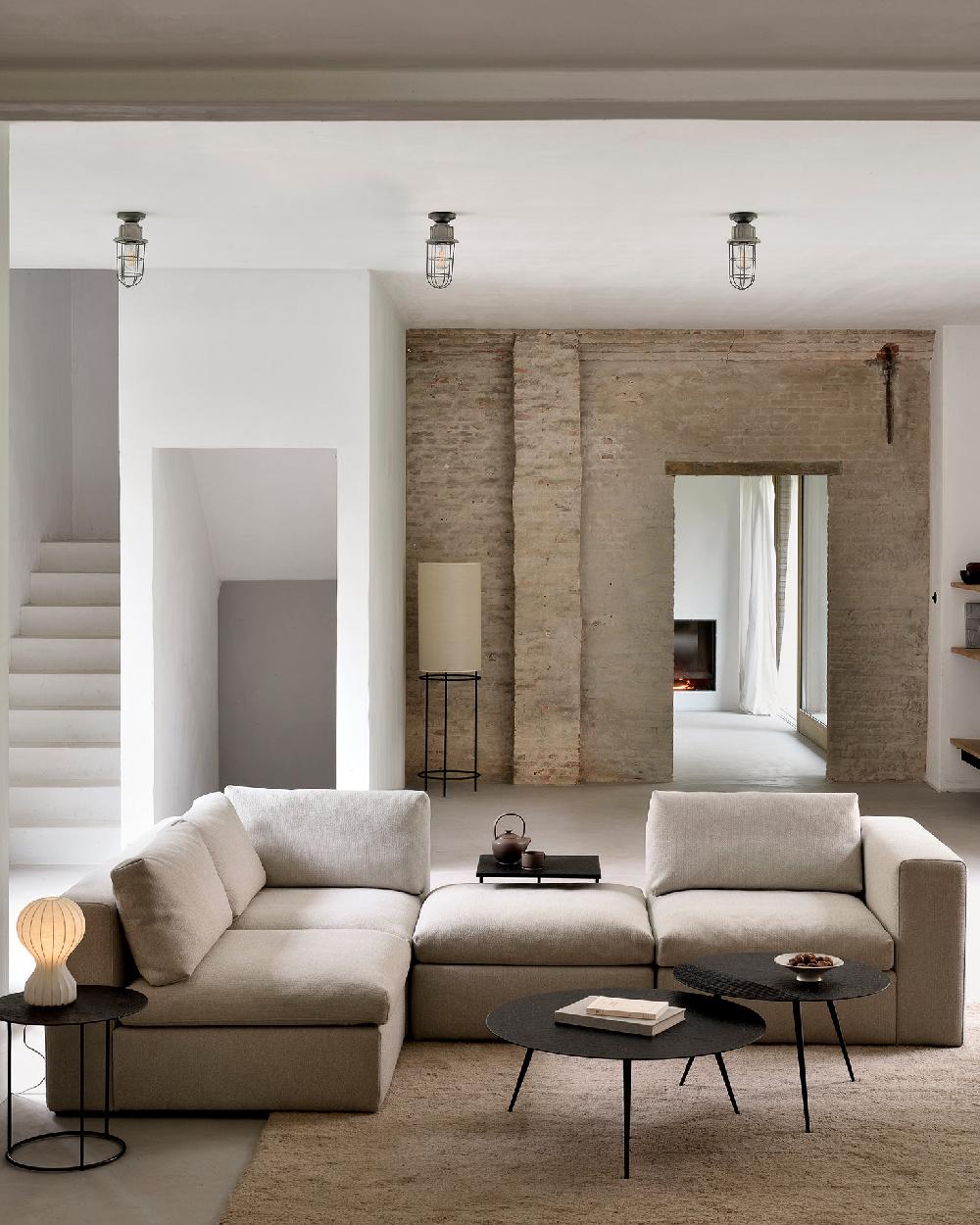 Be Home Mellow Footstool Eco Fabric Sofa Off White