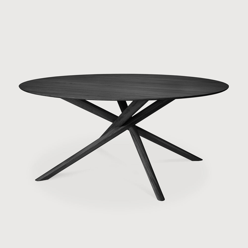 Be Home Mikado Solid Black Oak Dining Table Round