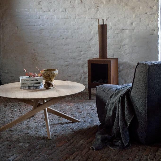 be home Mikado Solid Oak Round Coffee Table