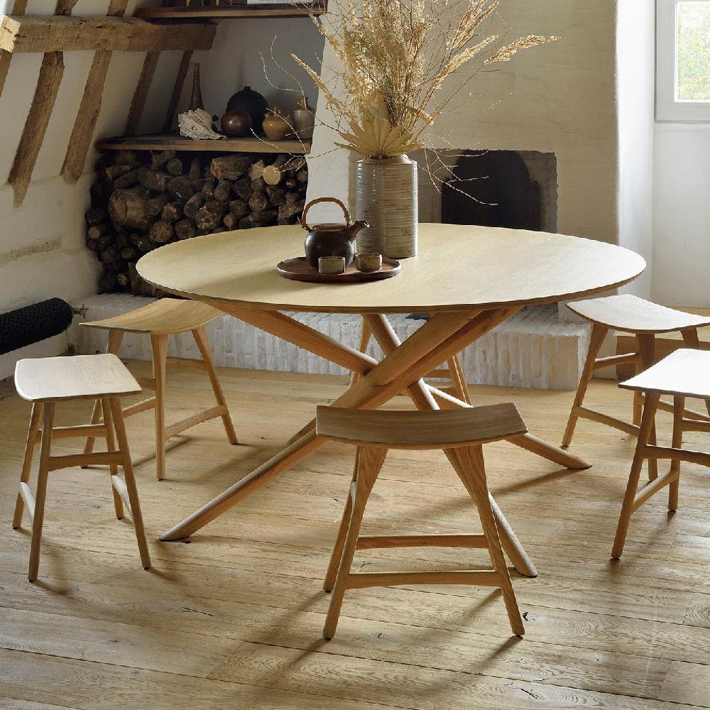 be home Mikado Solid Oak Round Dining Table