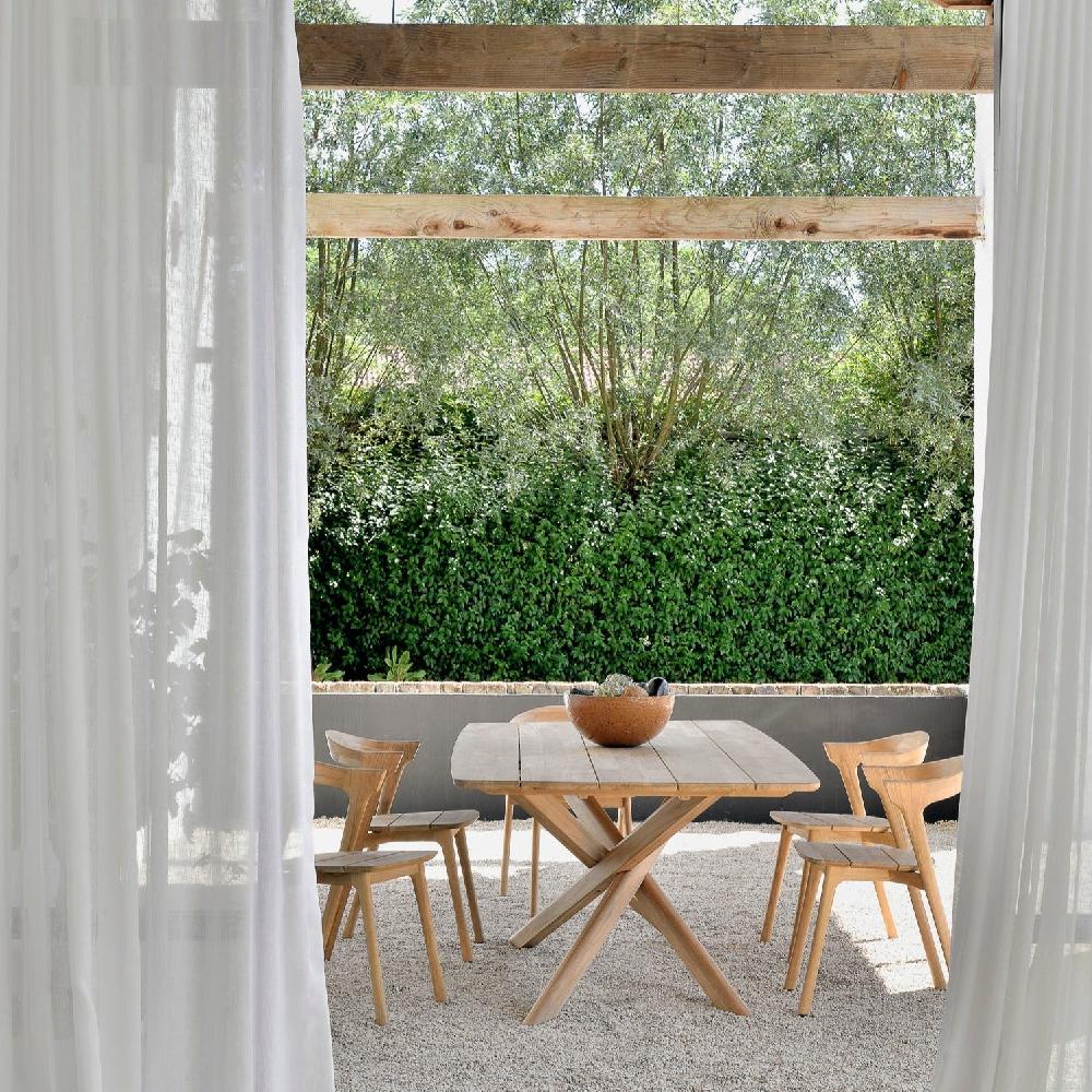 be home Mikado Solid Teak Outdoor Dining Table 80"