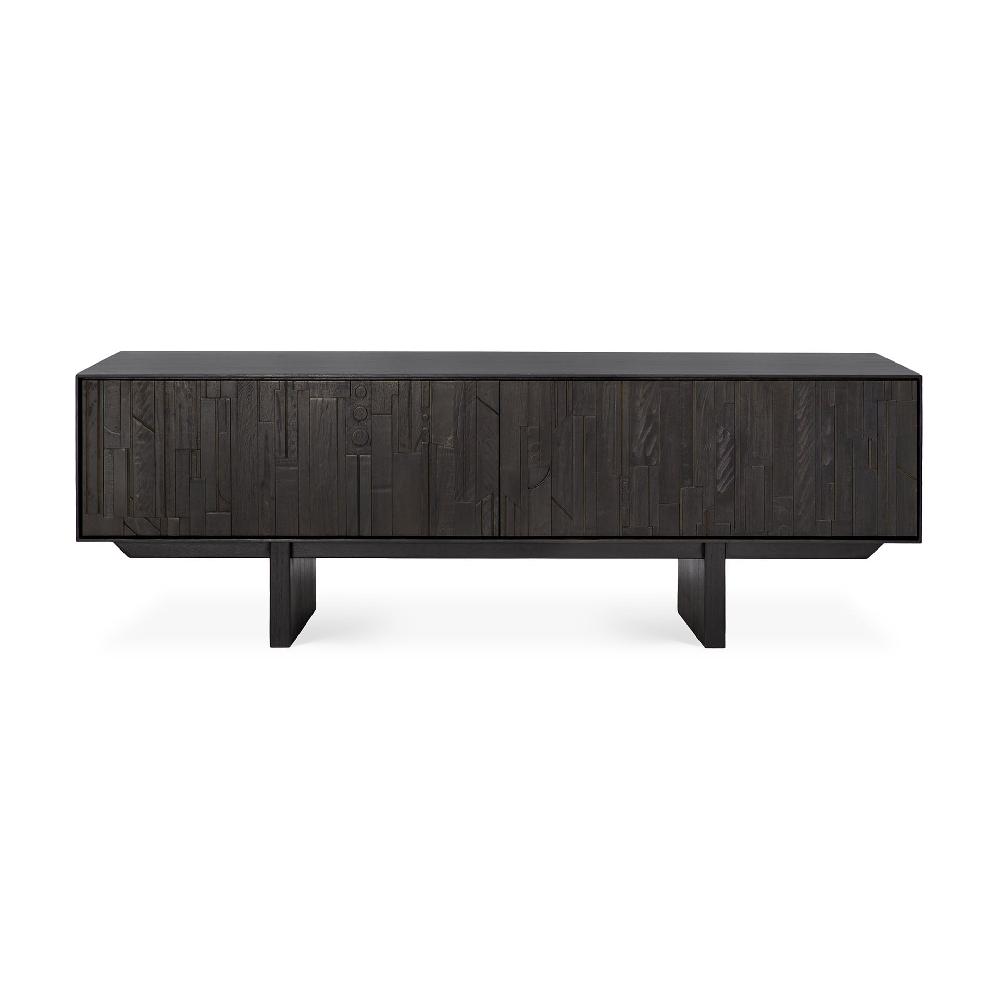 Be Home Mosaic Black Teak Media Console 63"