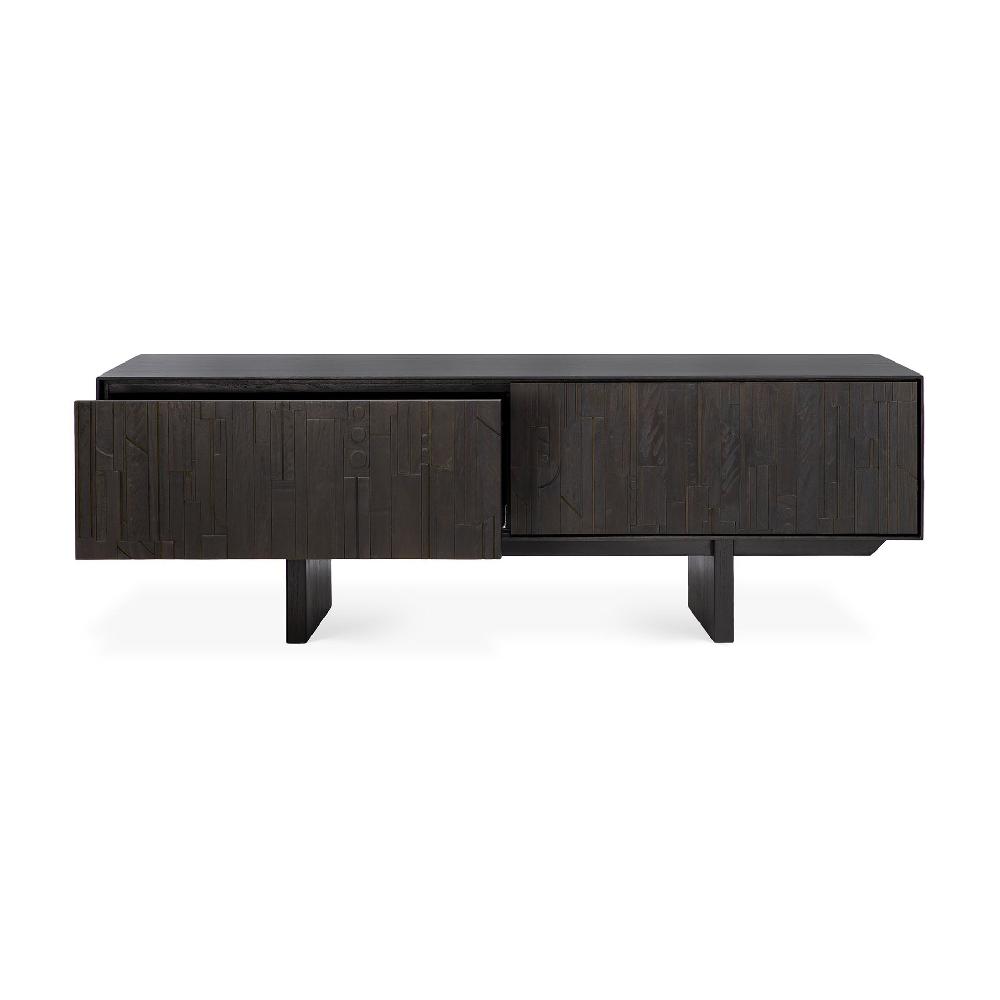 Be Home Mosaic Black Teak Media Console 63"