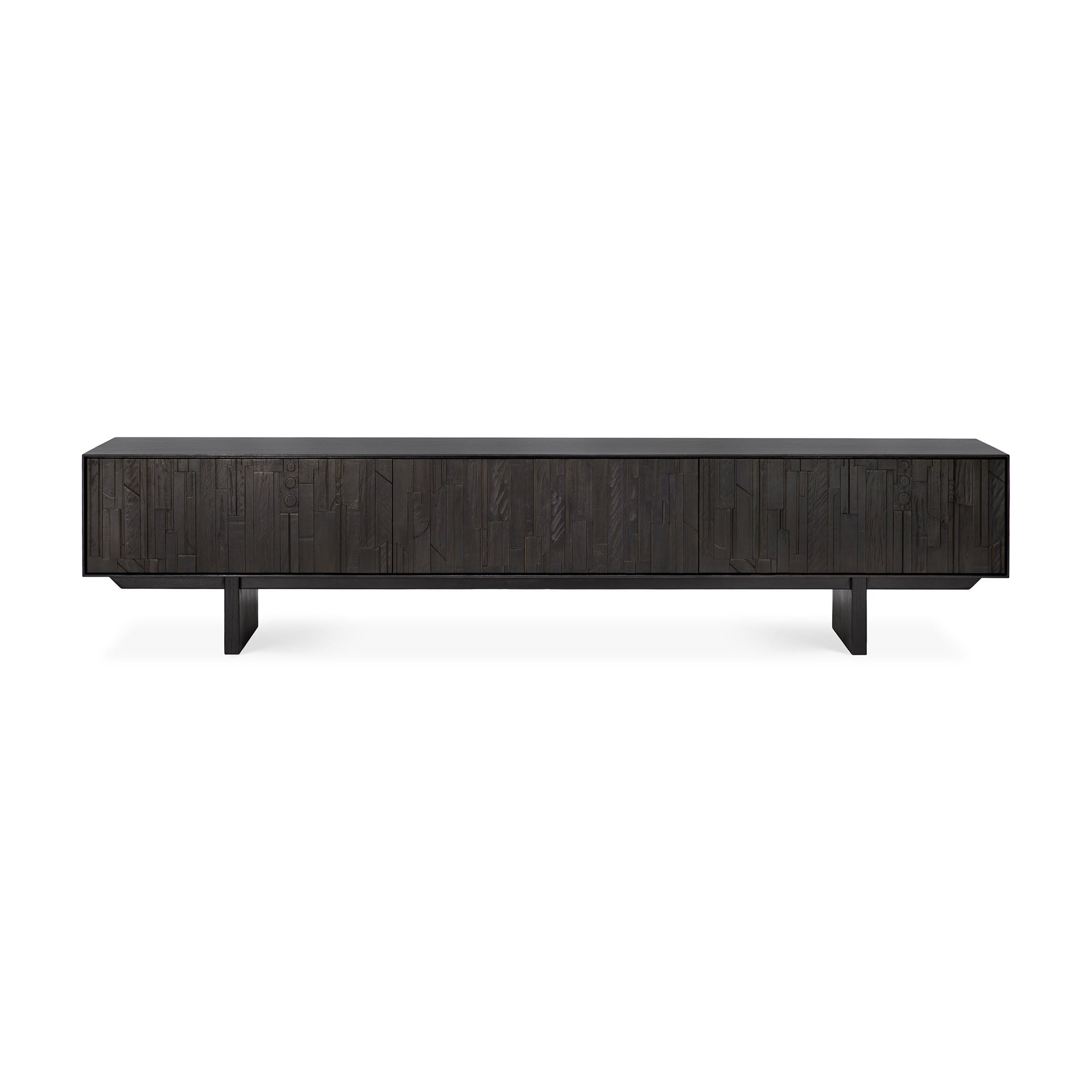 Be Home Mosaic Black Teak Media Console 95.5"