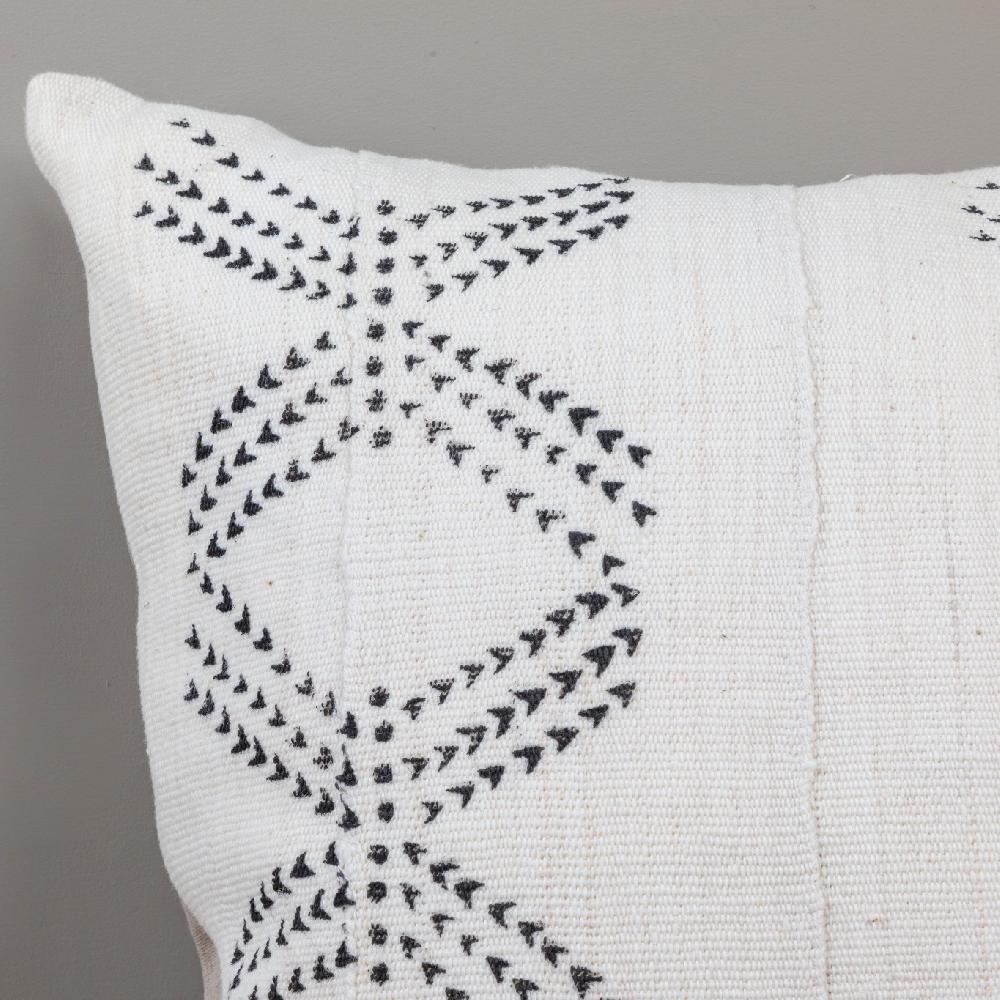 Be Home Mud Cloth Square Pillow White With Tracks