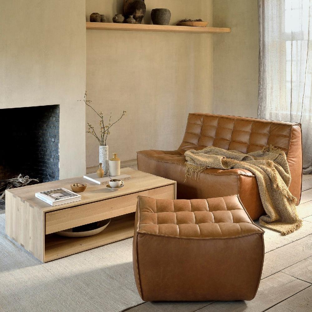 be home N701 2 Seater Sofa Old Saddle Leather