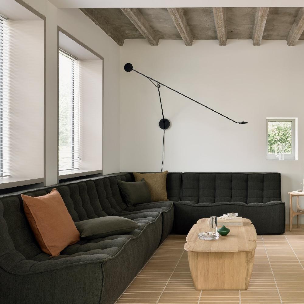 be home N701 3 Seater Eco Fabric Sofa Moss