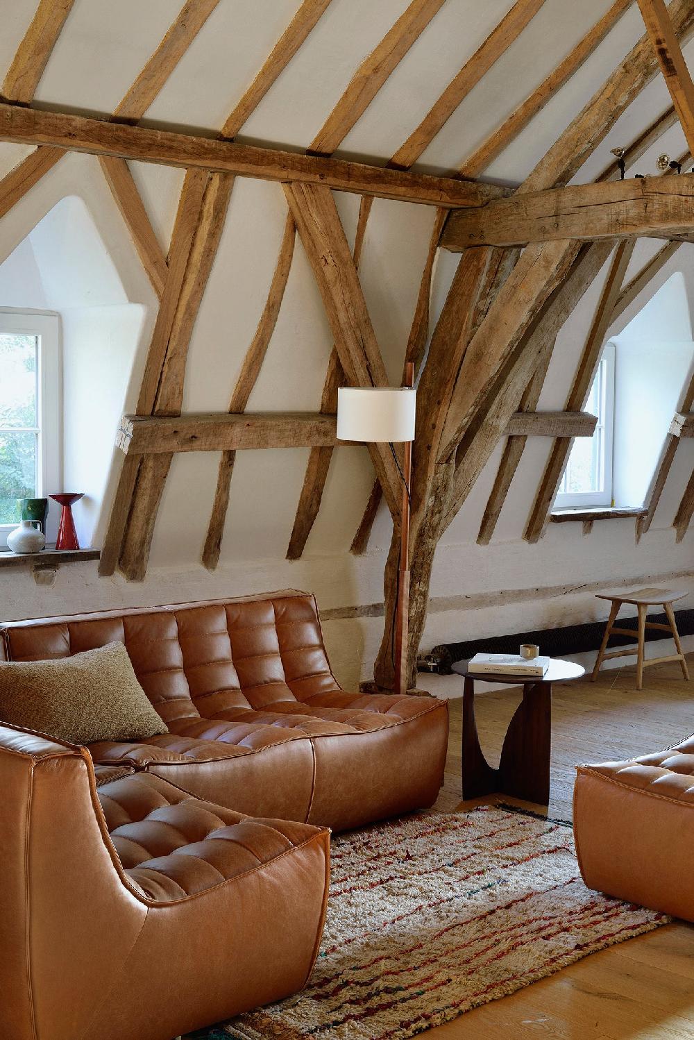 Be Home N701 Corner Sofa Old Saddle Leather