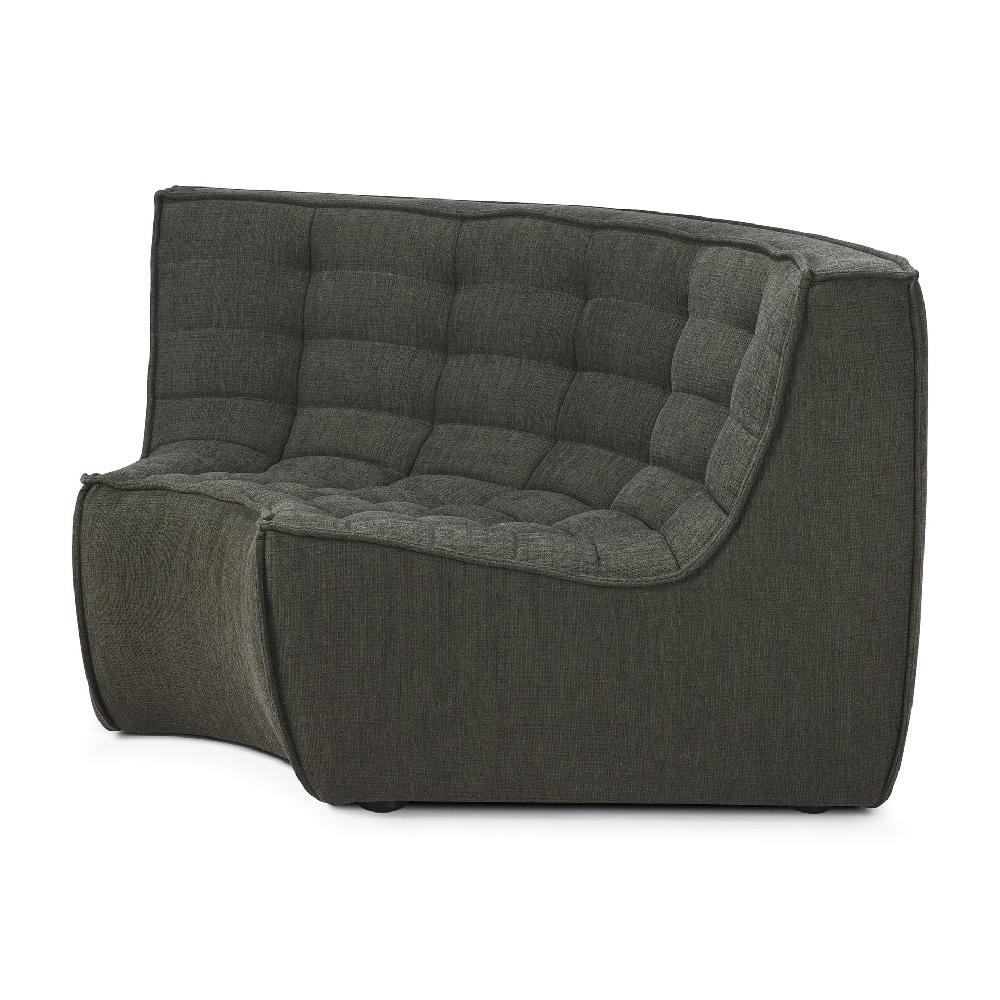 Be Home N701 Round Corner Eco Fabric Sofa Moss