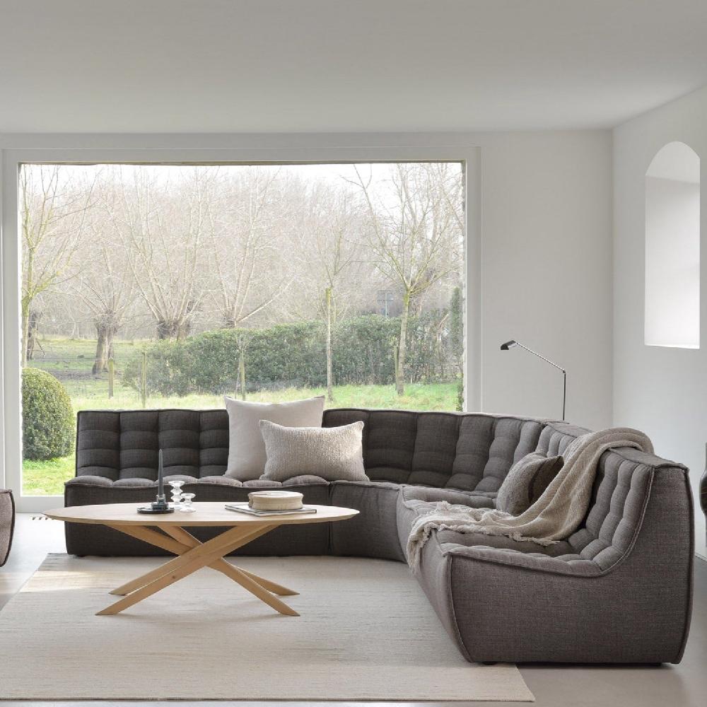 be home N701 Round Corner Sofa Dark Grey