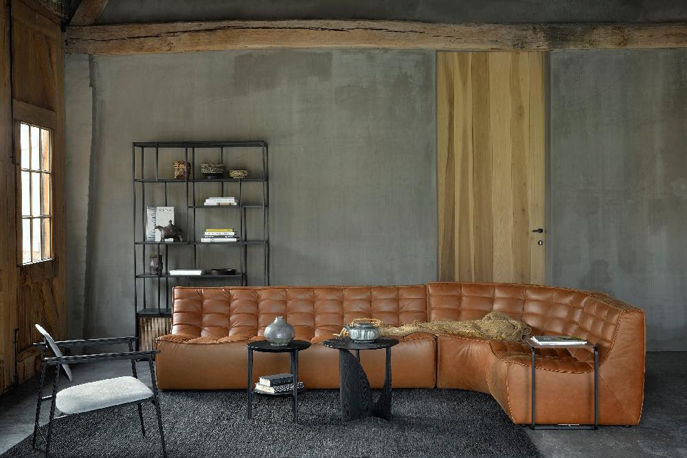 Be Home N701 Round Corner Sofa Old Saddle Leather