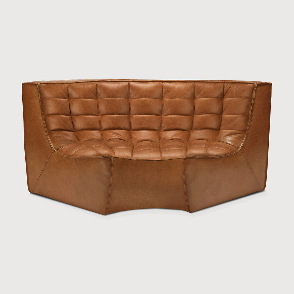 Be Home N701 Round Corner Sofa Old Saddle Leather