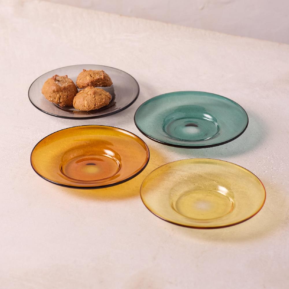 be home Niko Glass Plates Set of 4