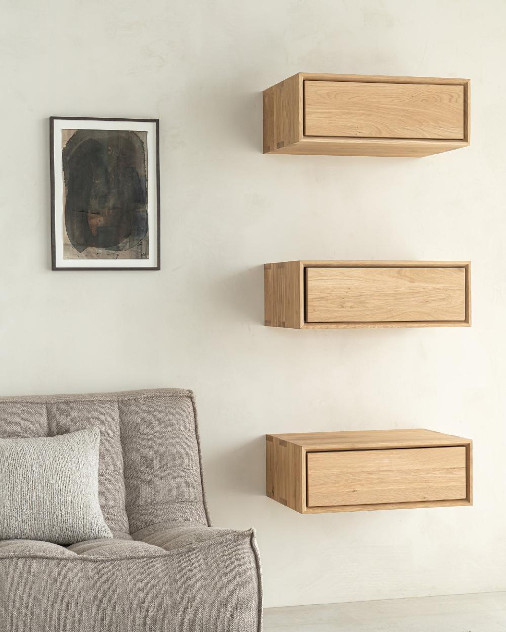 Be Home Nordic II Solid Oak Hanging Bedside Table