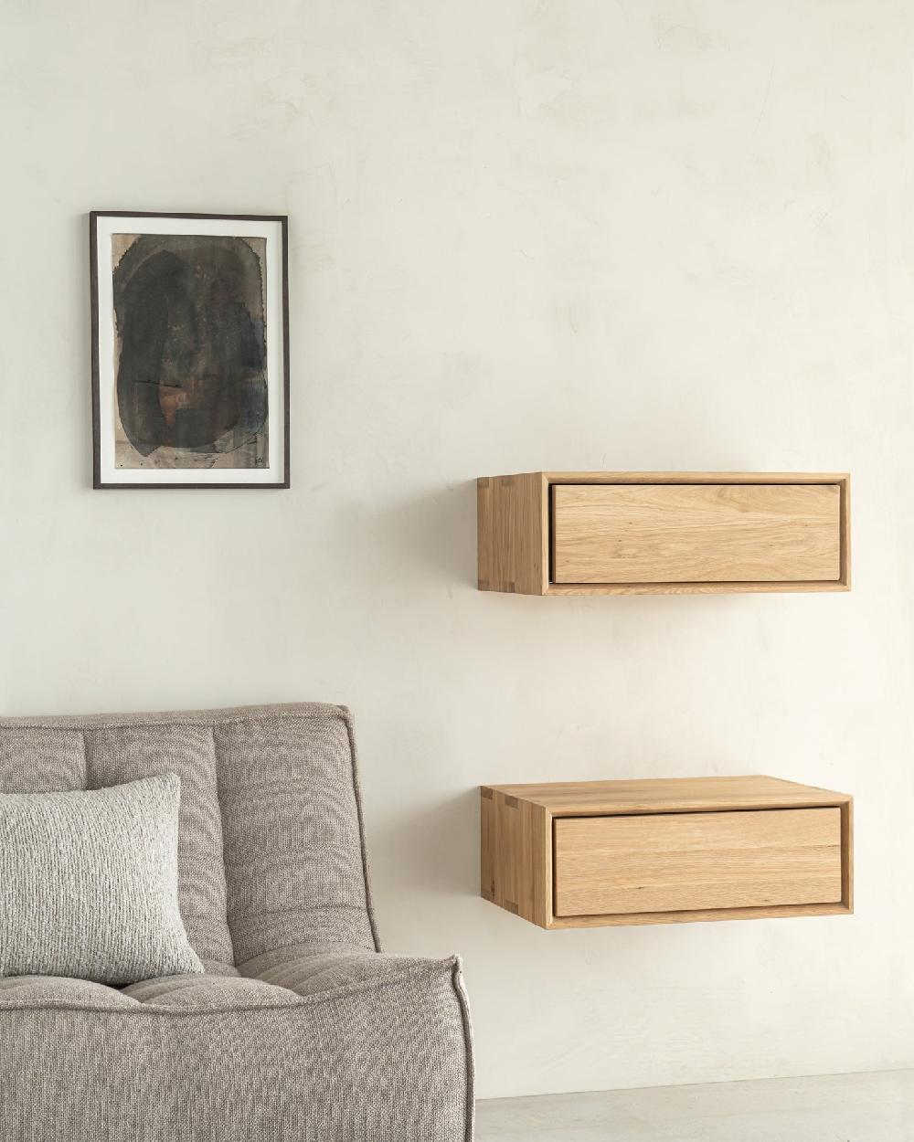 Be Home Nordic II Solid Oak Hanging Bedside Table