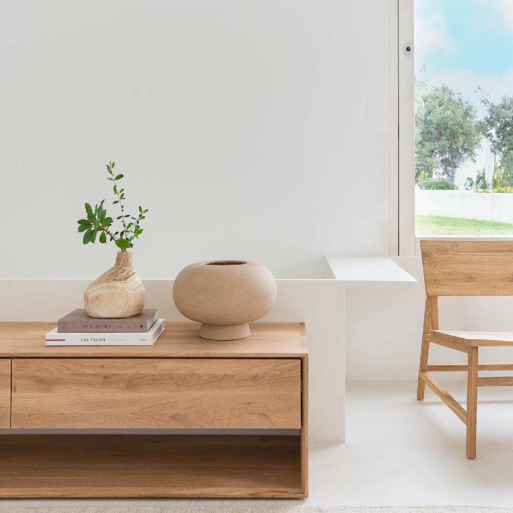 be home Nordic Solid Oak Media Console 47.5"