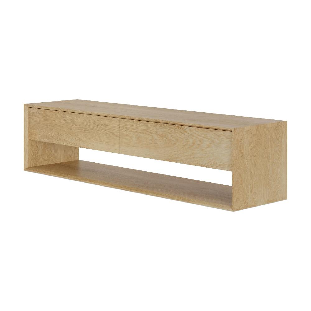 Be Home Nordic Solid Oak Media Console 71"