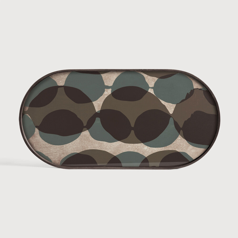 be home Oblong Connected Dots Glass Tray Medium