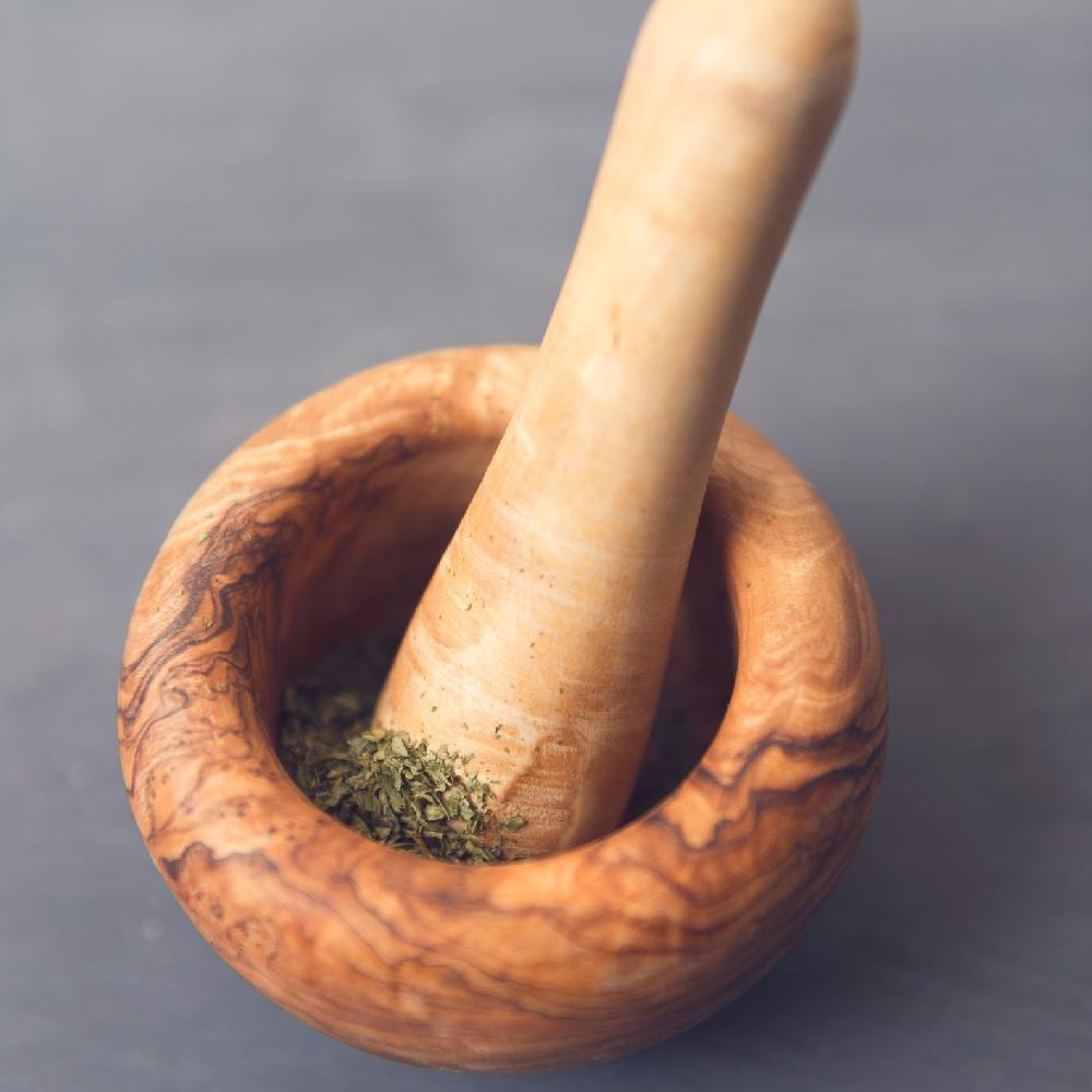 Be Home Olive Wood Mortar & Pestle
