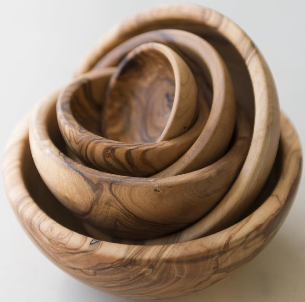 Be Home Olive Wood Nesting Bowls Set Of 6