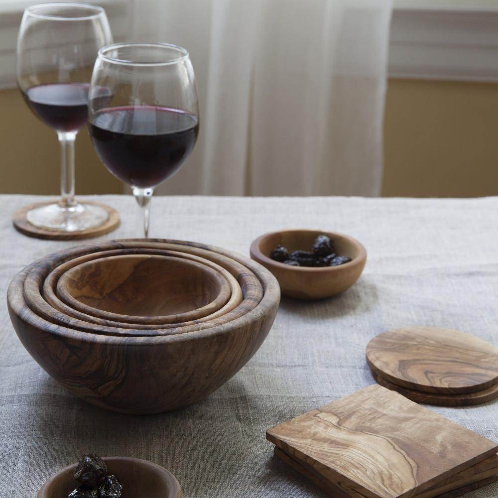 be home Olive Wood Nesting Bowls Set of 6