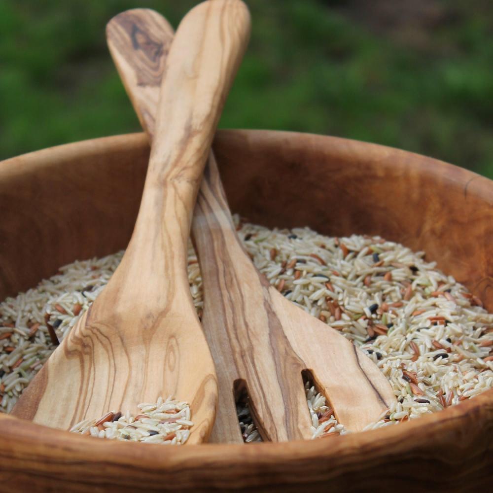 Be Home Olive Wood Round Serving Set