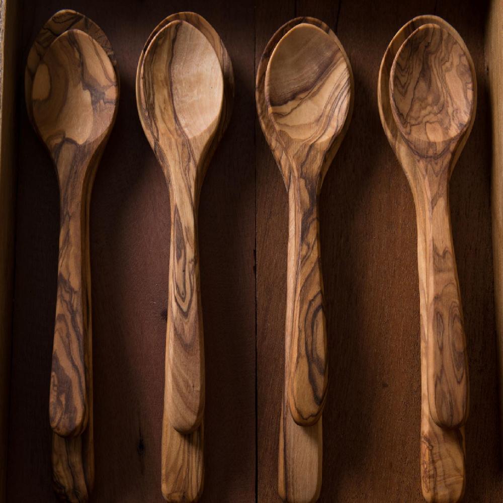 Be Home Olive Wood Spoons Large Set Of 4