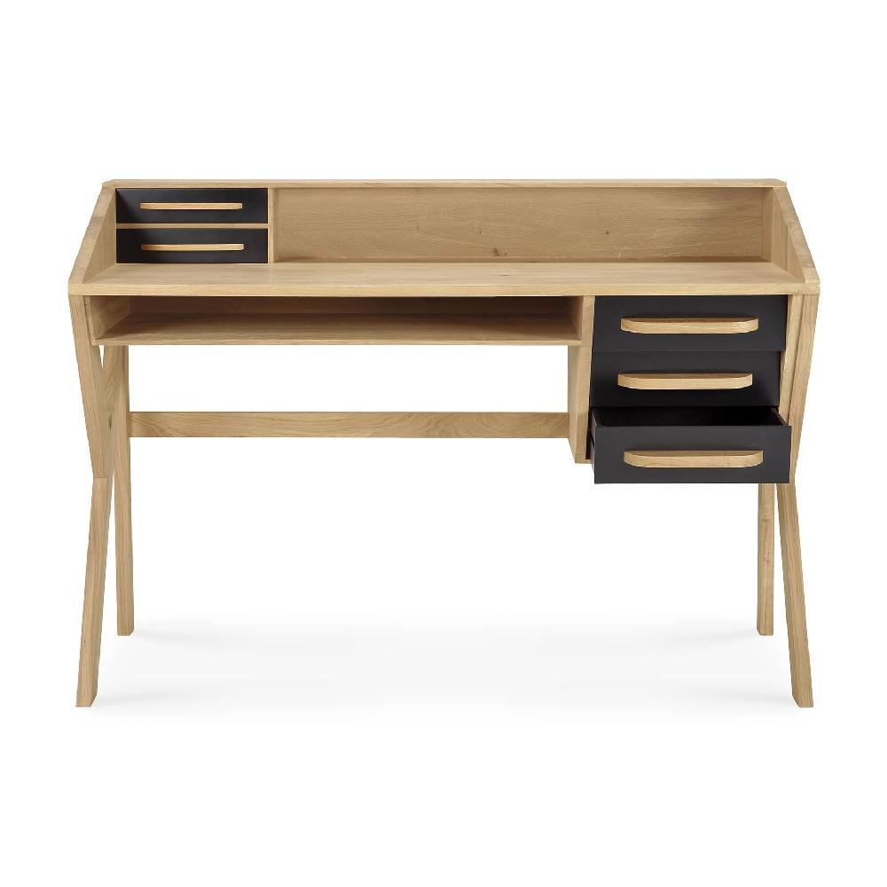 Be Home Origami Solid Oak Desk Black