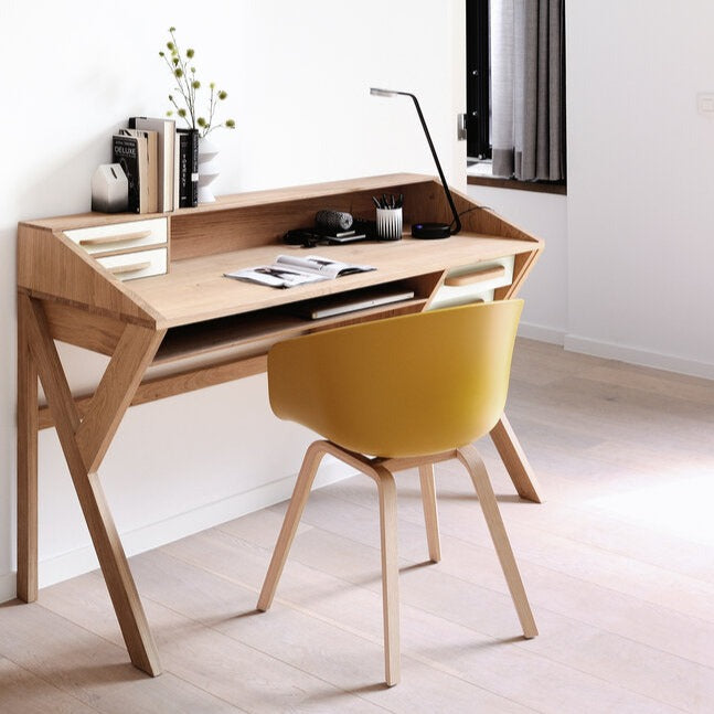 Be Home Origami Solid Oak Desk Cream