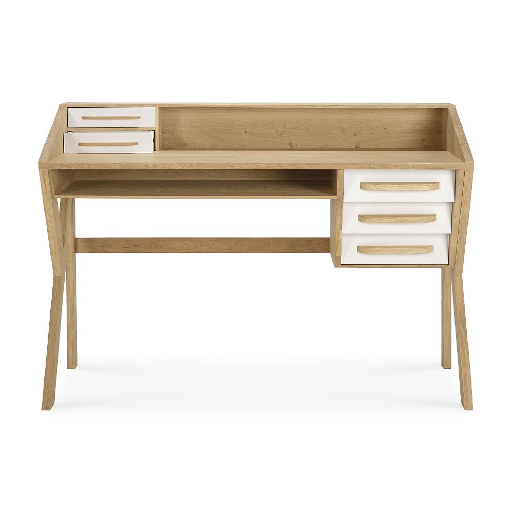 Be Home Origami Solid Oak Desk Cream