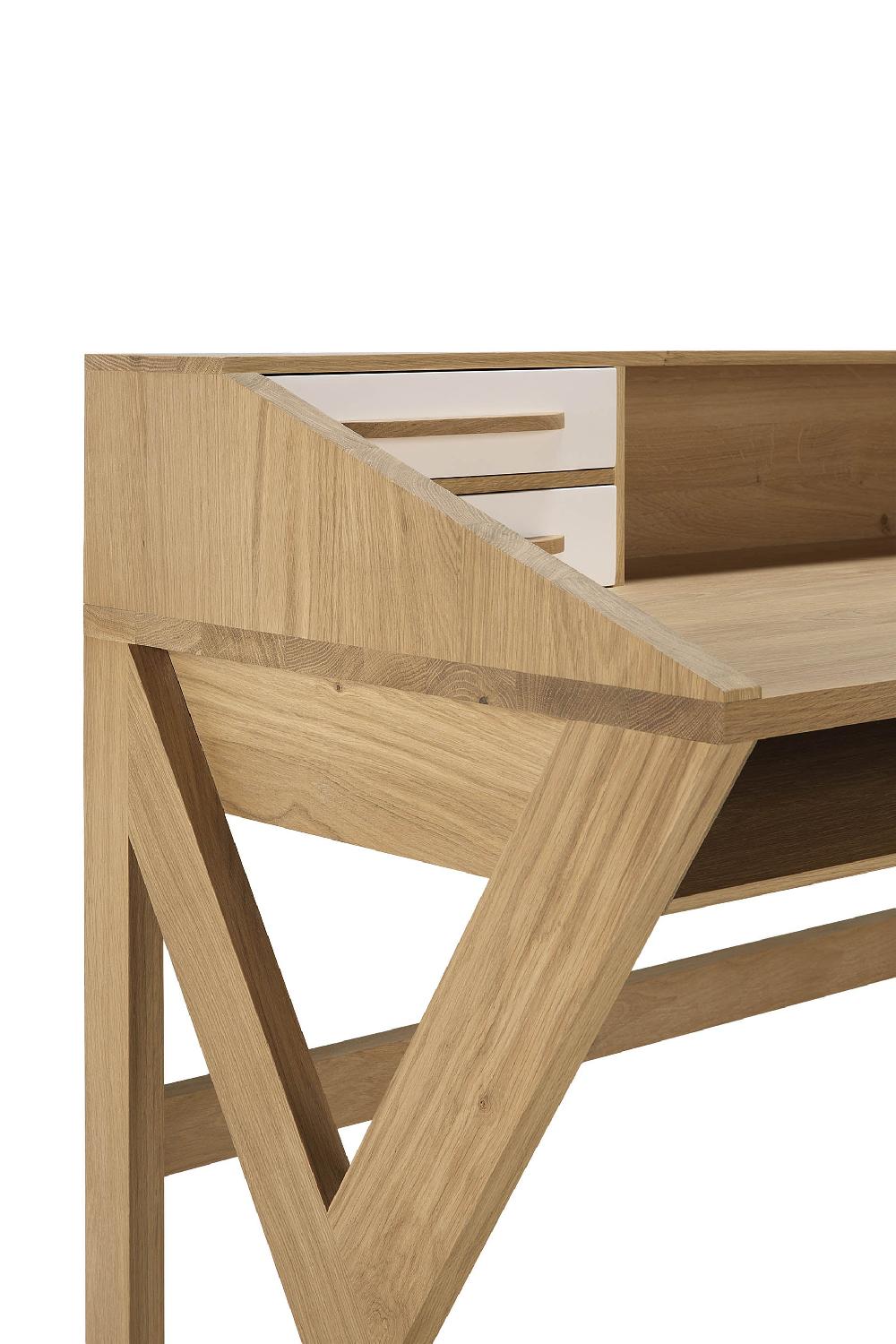 Be Home Origami Solid Oak Desk Cream