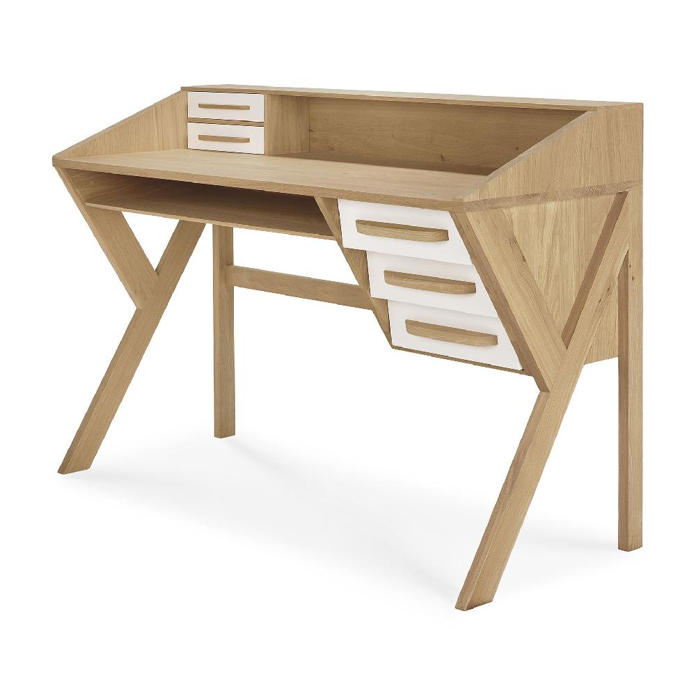 be home Origami Solid Oak Desk Cream