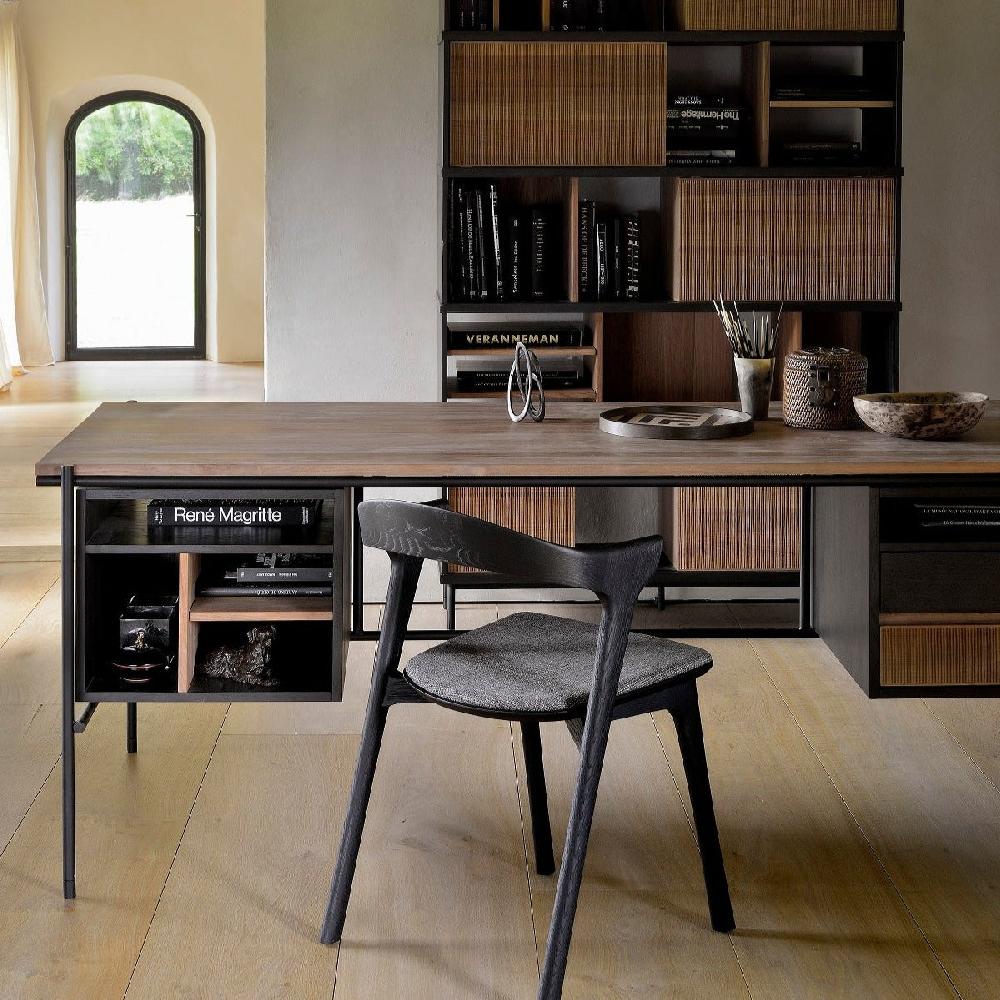 be home Oscar Solid Teak Desk with 2 Drawers