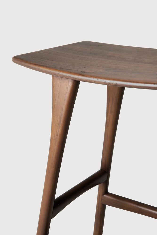 Be Home Osso Bar Stool - Varnished Teak - Brown