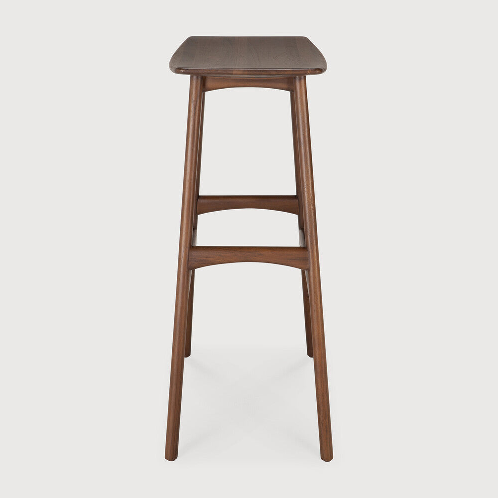 Be Home Osso Bar Stool - Varnished Teak - Brown