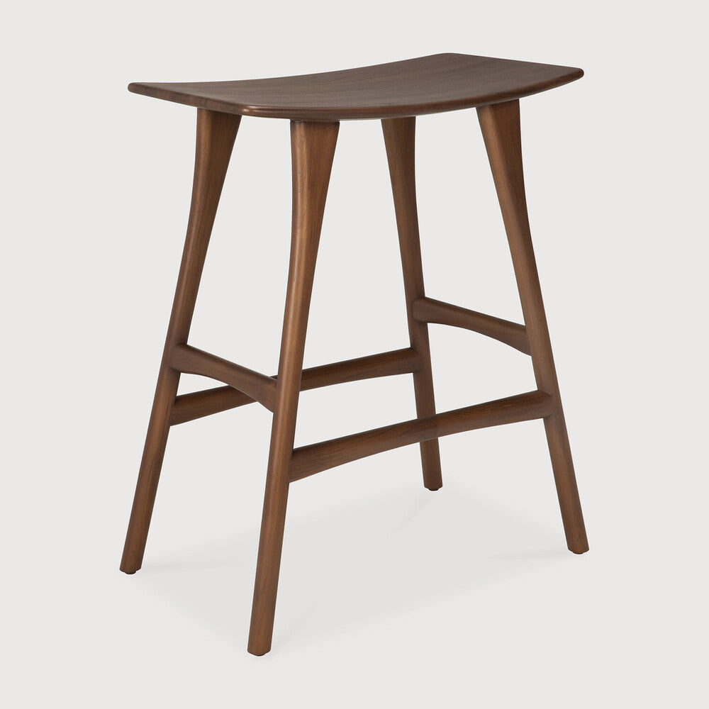 Be Home Osso Counter Stool - Varnished Teak - Brown
