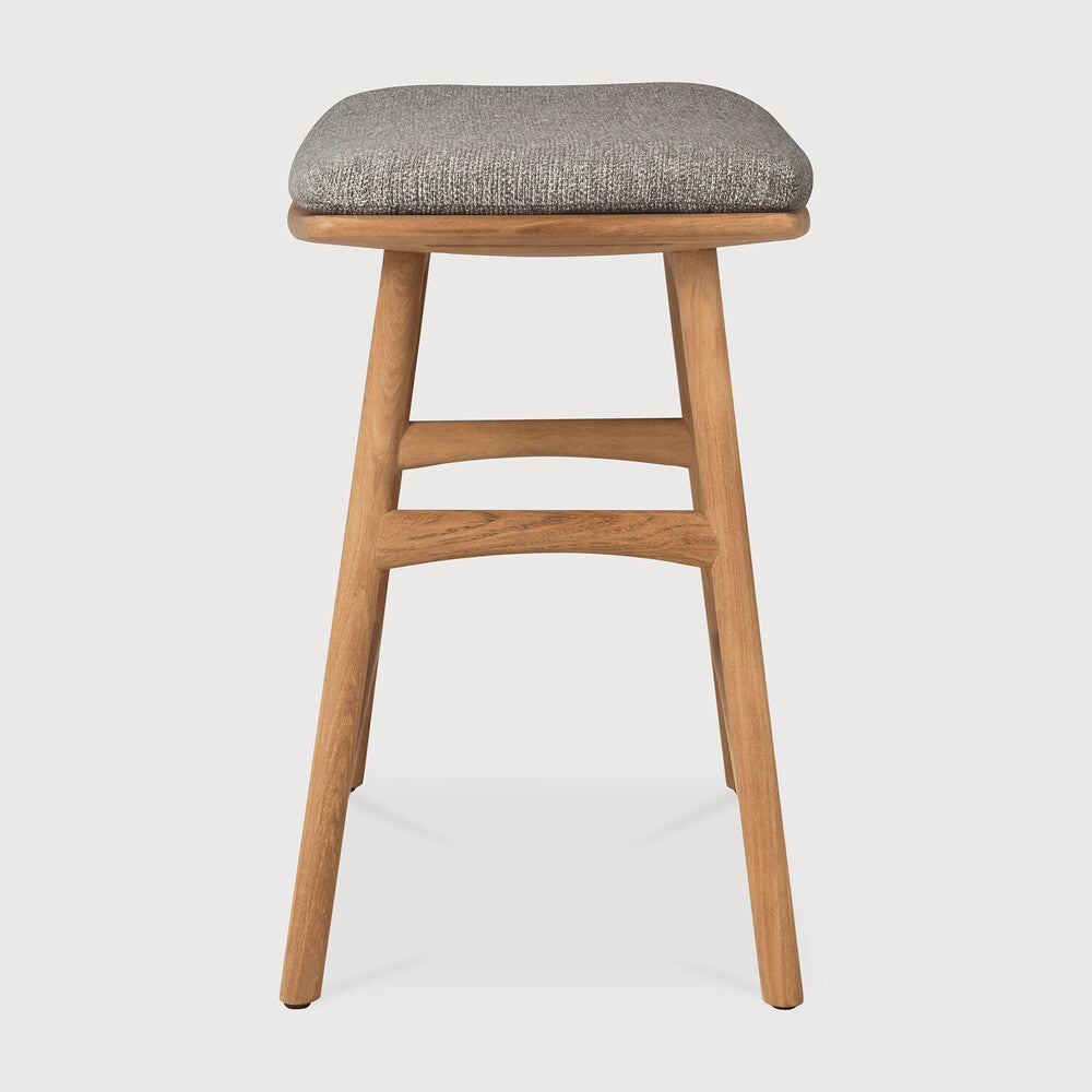 Be Home Osso Outdoor Stool - Teak - Mocha Fabric