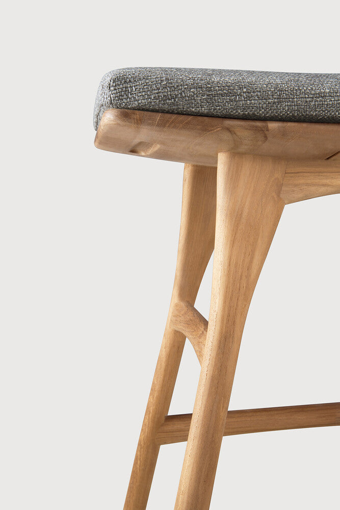 Be Home Osso Outdoor Stool - Teak - Mocha Fabric