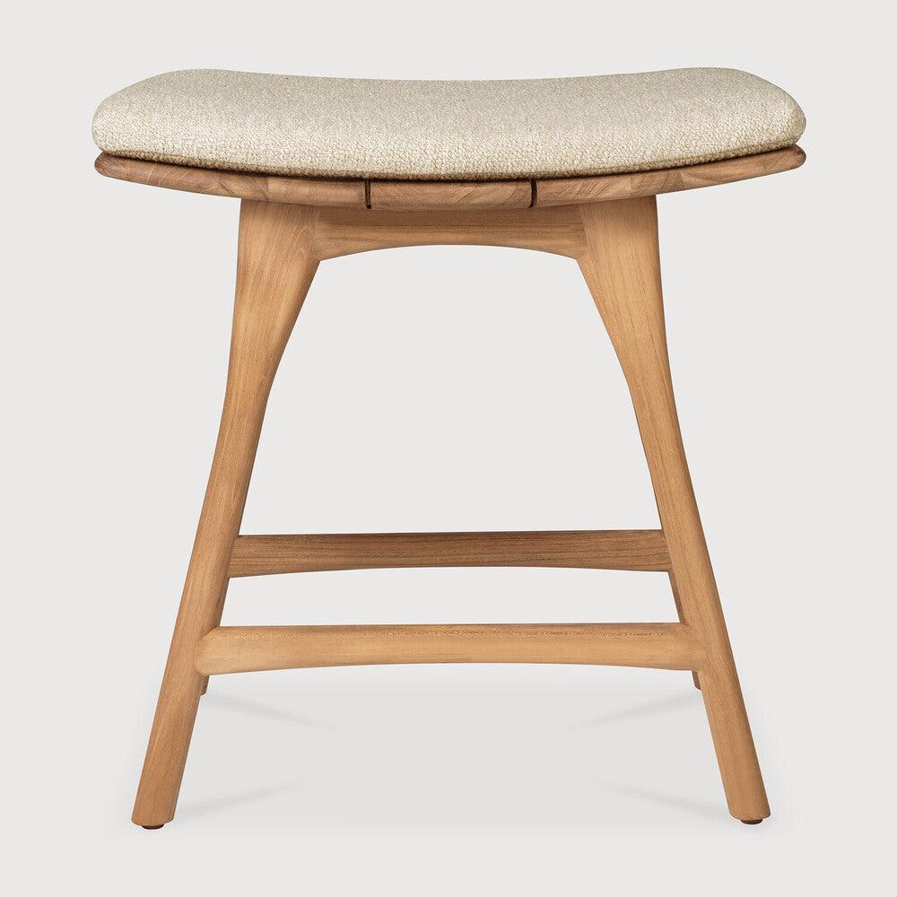 Be Home Osso Outdoor Stool - Teak - Natural Fabric