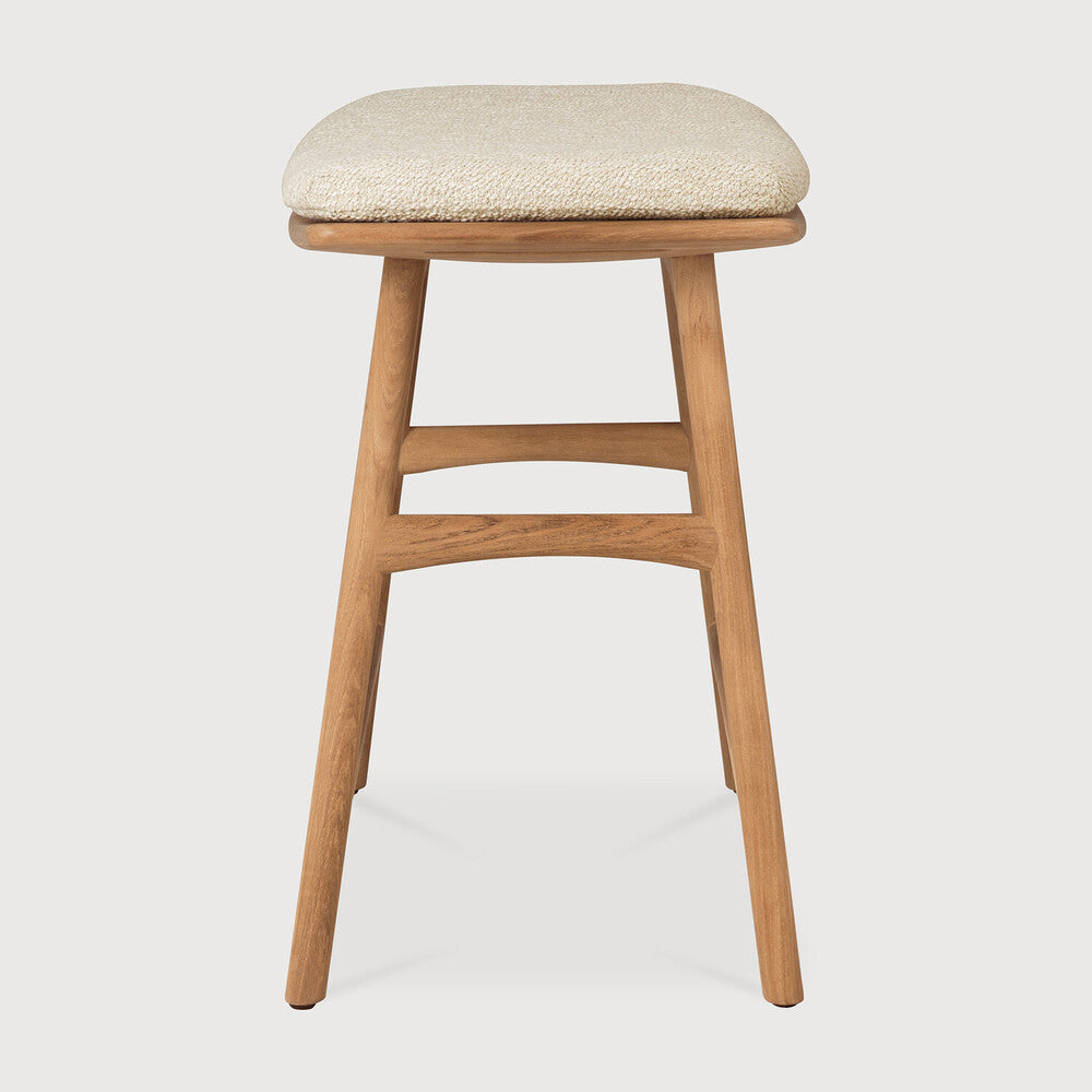 Be Home Osso Outdoor Stool - Teak - Natural Fabric