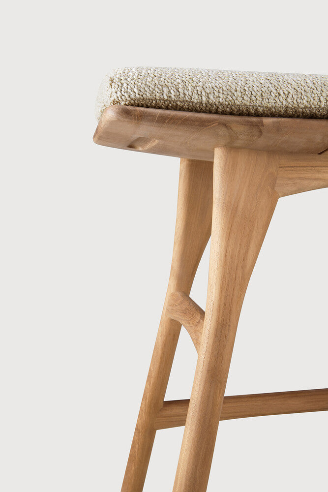 Be Home Osso Outdoor Stool - Teak - Natural Fabric