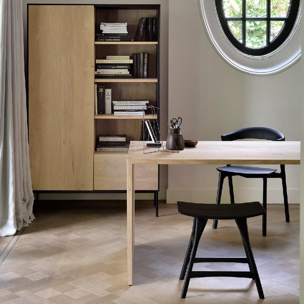 be home Osso Stool Varnished Oak Black