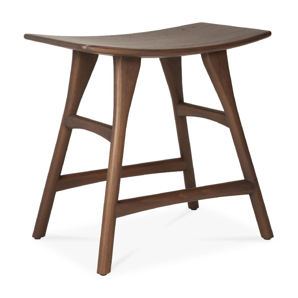 Be Home Osso Stool - Varnished Teak - Brown