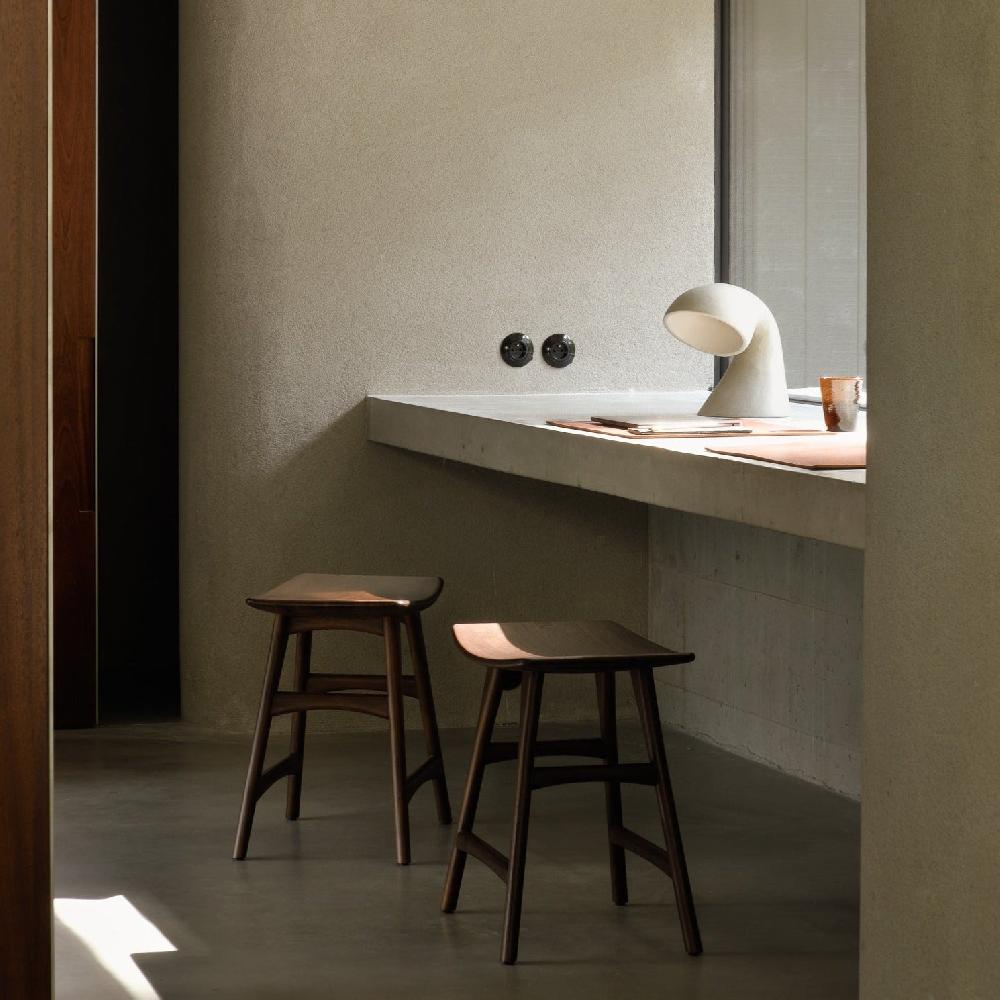 be home Osso stool - varnished teak - brown