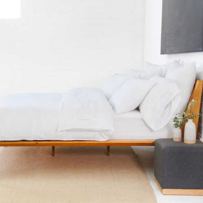 Be Home Parker Linen King Duvet Set White