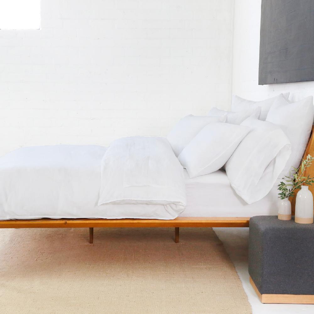 be home Parker Linen Queen Duvet Set White