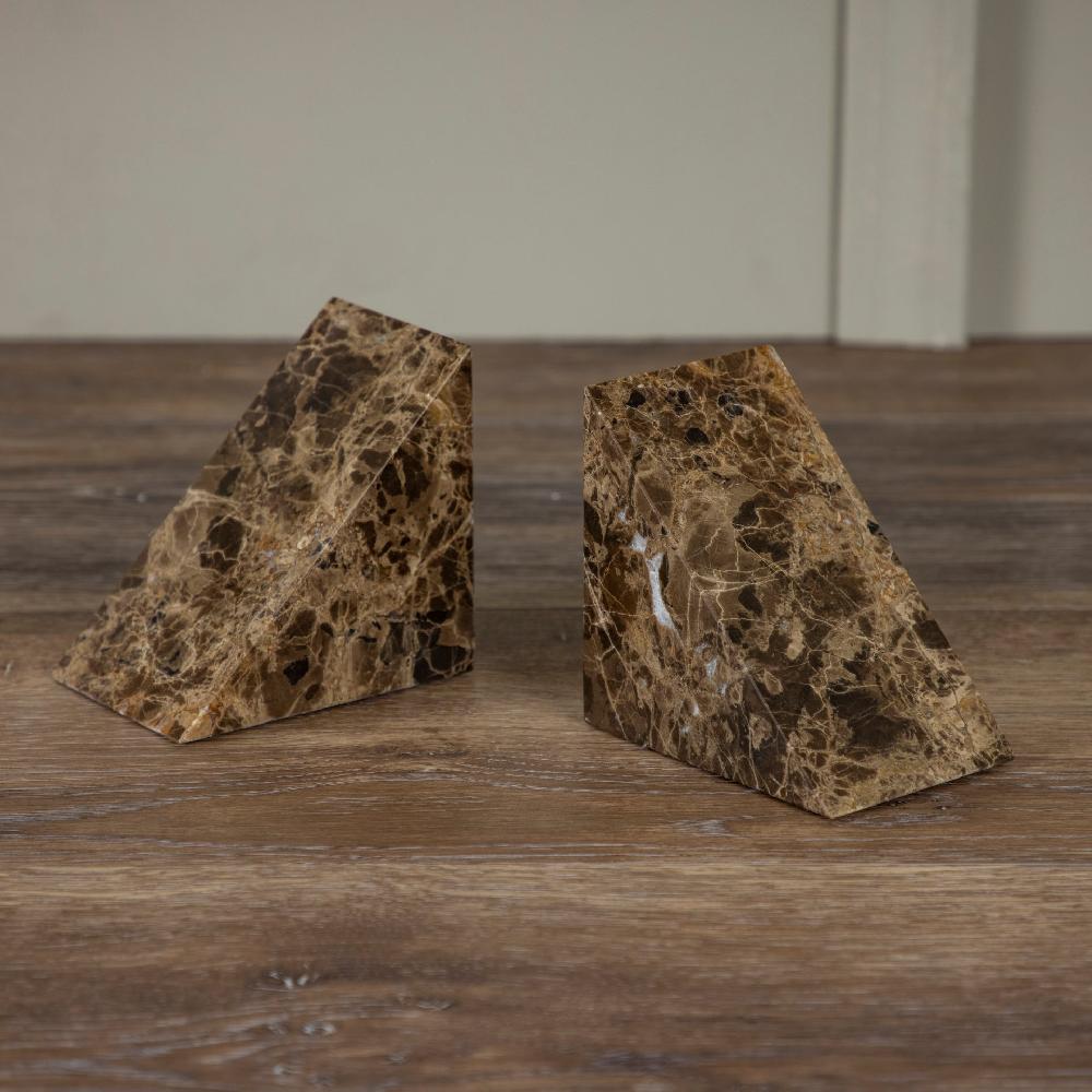 be home Pesa Marble Bookends Set of 2 Brown