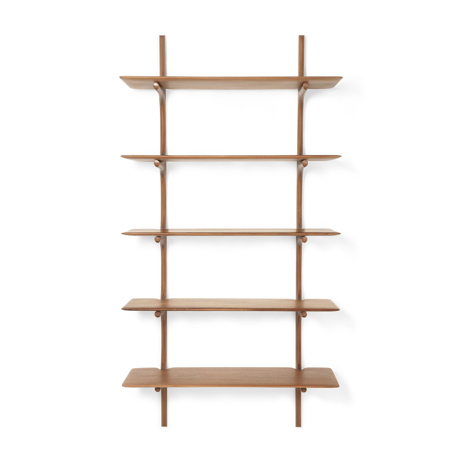 Be Home Pi Mahogany Wall Shelf 5 Shelves