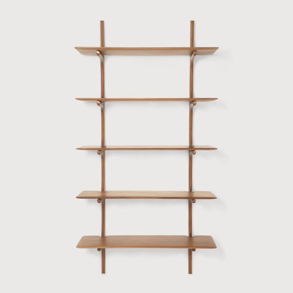 be home Pi Mahogany Wall Shelf 5 Shelves
