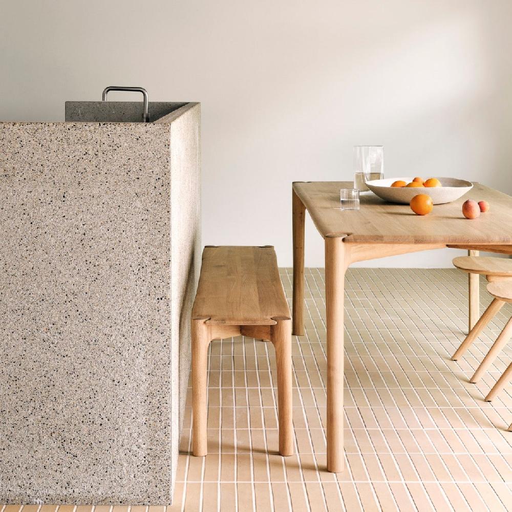 be home Pi Solid Oak Rectangular Dining Table 87"